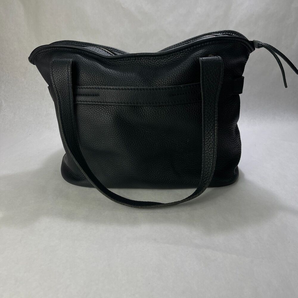 Charles Et Charlus Leather Shoulder Bag Purse Black Large Soft Leather
